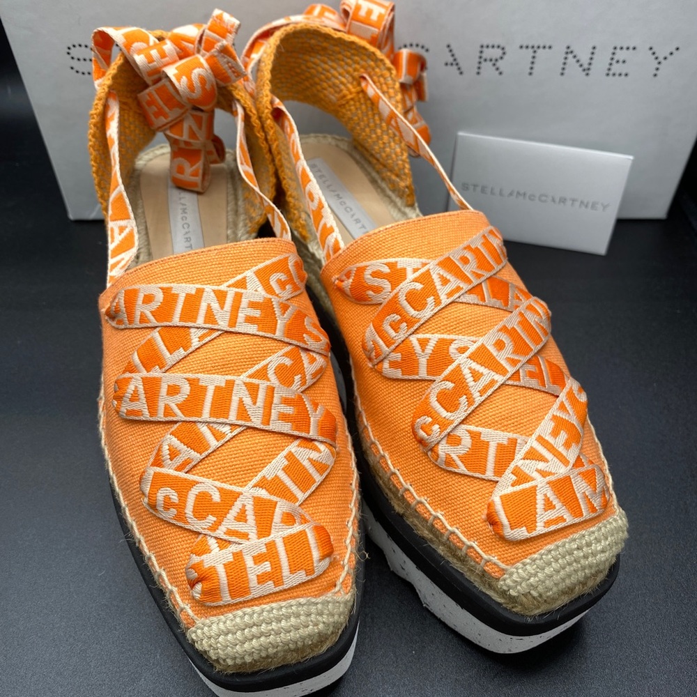 🎊Host Pick🪅Stella McCartney Women’s Gaia Canvas Espadrilles Size 38 AUTHENTIC